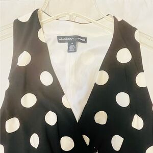 American Living Black and White Polka Dot Dress